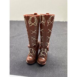 Bratz  Brown Doll Boots With Lace-Up Style Looking Design High Heels